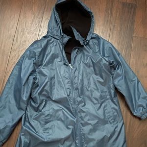 TOTES Womens Size Large Blue Rain Jacket With Removable Hood